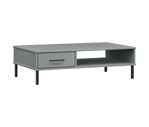 Mesa de centro con patas de metal OSLO madera maciza pino gris