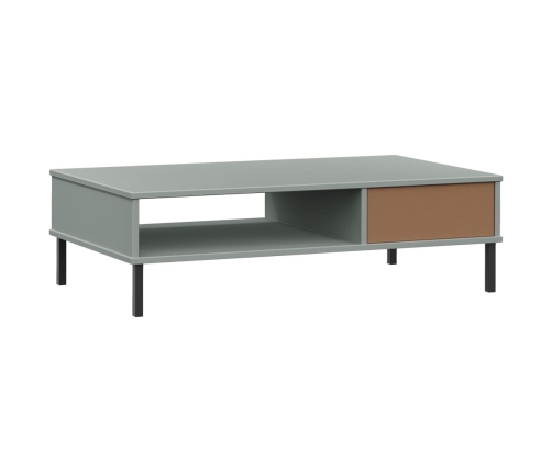 Mesa de centro con patas de metal OSLO madera maciza pino gris