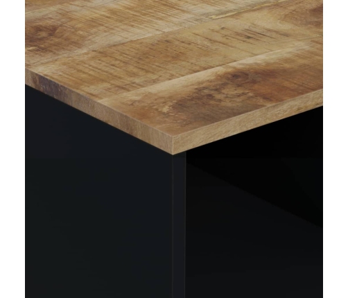 Mesa de centro madera maciza mango y contrachapada 80x50x40 cm