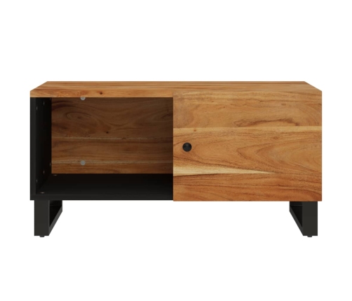 Mesa de centro madera maciza acacia y contrachapada 80x50x40 cm