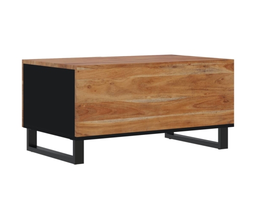 Mesa de centro madera maciza acacia y contrachapada 80x50x40 cm