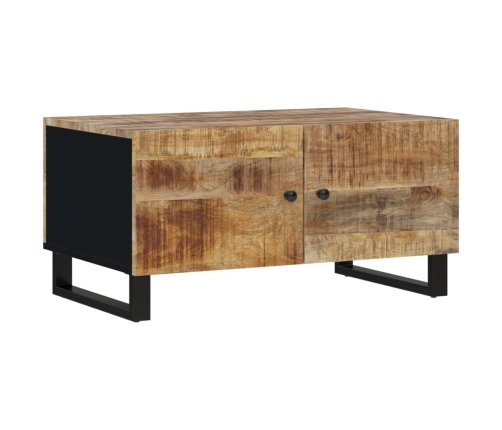 vidaXL Mesa de centro madera maciza mango y contrachapada 80x50x40 cm