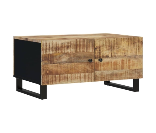 vidaXL Mesa de centro madera maciza mango y contrachapada 80x50x40 cm