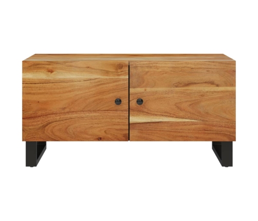 vidaXL Mesa de centro madera maciza acacia y contrachapada 80x50x40 cm