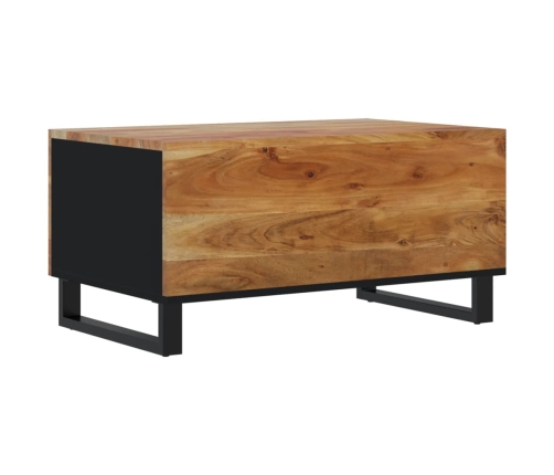 vidaXL Mesa de centro madera maciza acacia y contrachapada 80x50x40 cm