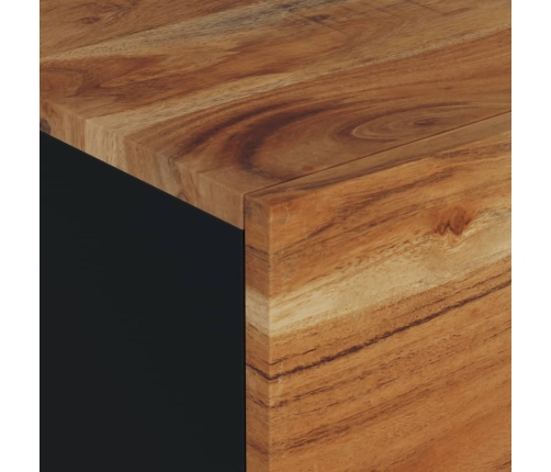 vidaXL Mesa de centro madera maciza acacia y contrachapada 80x50x40 cm