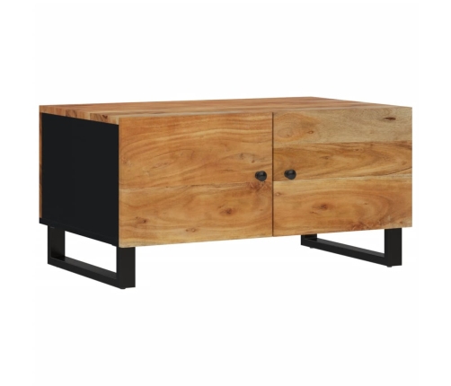 vidaXL Mesa de centro madera maciza acacia y contrachapada 80x50x40 cm