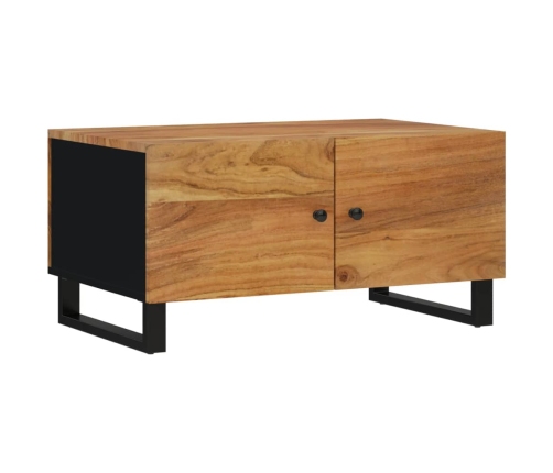 vidaXL Mesa de centro madera maciza acacia y contrachapada 80x50x40 cm