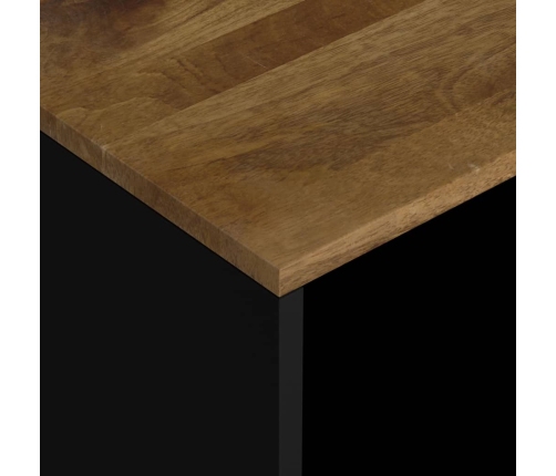 Mesa auxiliar madera maciza mango y tecnológica 40x31x46 cm