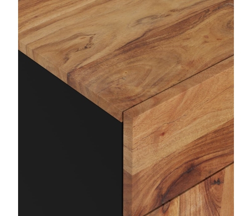 Mesita de noche madera acacia madera contrachapada 50x33x60 cm