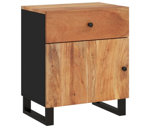 Mesita de noche madera acacia madera contrachapada 50x33x60 cm