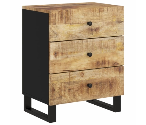 vidaXL Mesita de noche madera mango madera contrachapada 50x33x62 cm