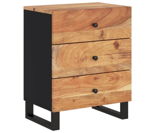 vidaXL Mesita de noche madera acacia madera contrachapada 50x33x62 cm