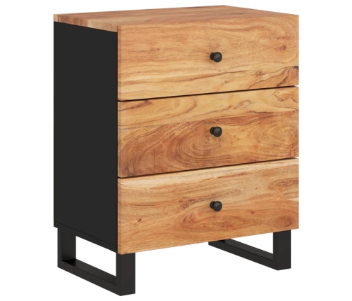 vidaXL Mesita de noche madera acacia madera contrachapada 50x33x62 cm