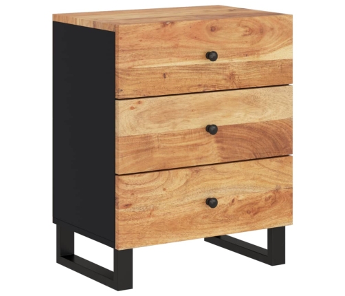 vidaXL Mesita de noche madera acacia madera contrachapada 50x33x62 cm