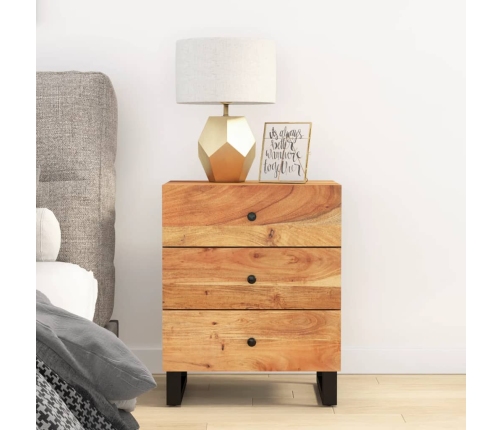 vidaXL Mesita de noche madera acacia madera contrachapada 50x33x62 cm