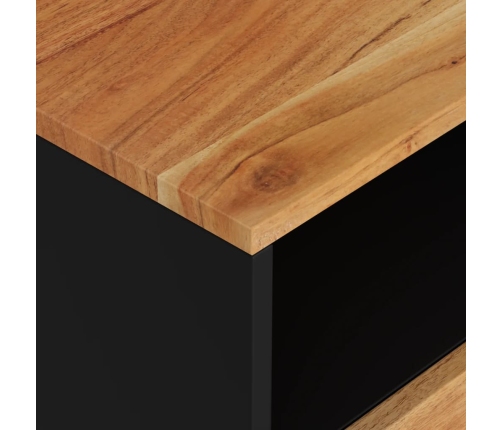 Mesita de noche madera acacia madera contrachapada 50x33x62 cm