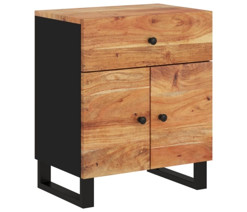 Mesita de noche madera acacia madera contrachapada 50x33x60 cm