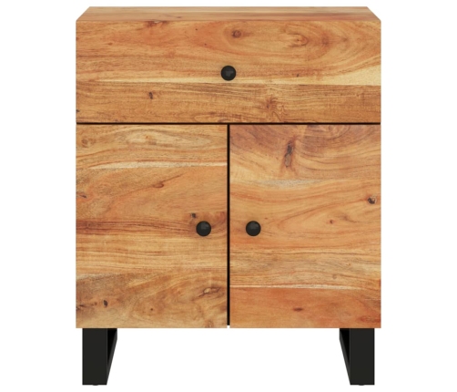 Mesita de noche madera acacia madera contrachapada 50x33x60 cm