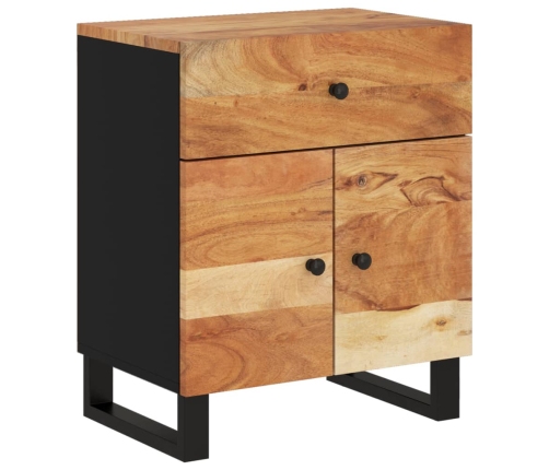 Mesita de noche madera acacia madera contrachapada 50x33x60 cm