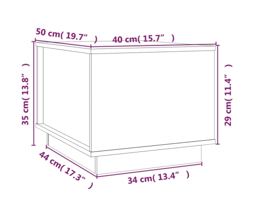 vidaXL Mesa de centro de madera maciza de pino blanco 40x50x35 cm