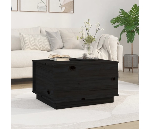 Mesa de centro de madera maciza de pino negro 60x50x35 cm