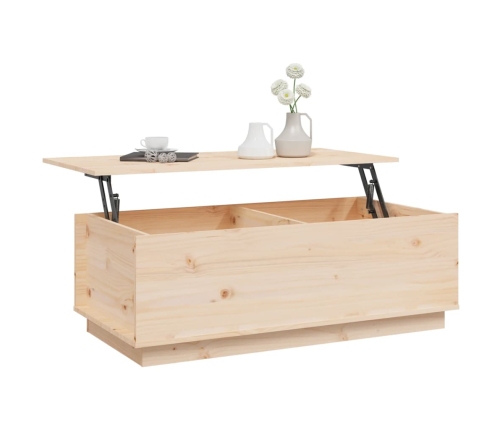 Mesa de centro de madera maciza de pino 100x50x35 cm