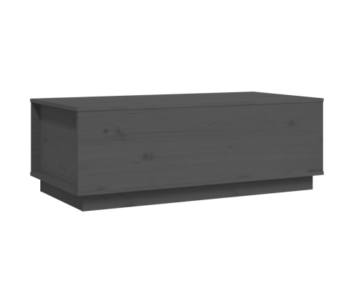 Mesa de centro de madera maciza de pino gris 100x50x35 cm