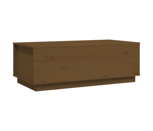 Mesa de centro madera maciza de pino marrón miel 100x50x35 cm