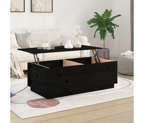 Mesa de centro de madera maciza de pino negro 100x50x35 cm