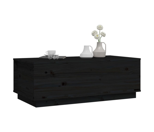 Mesa de centro de madera maciza de pino negro 100x50x35 cm