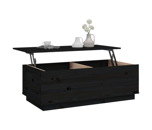 Mesa de centro de madera maciza de pino negro 100x50x35 cm