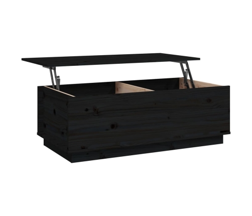 Mesa de centro de madera maciza de pino negro 100x50x35 cm