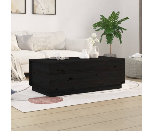 Mesa de centro de madera maciza de pino negro 100x50x35 cm