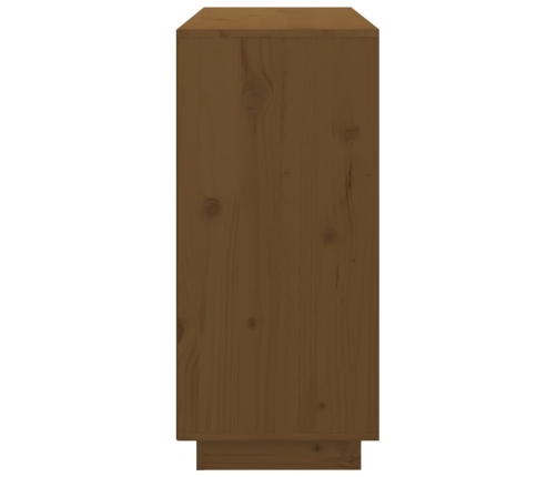 Aparador de madera maciza de pino marrón miel 111x34x75 cm