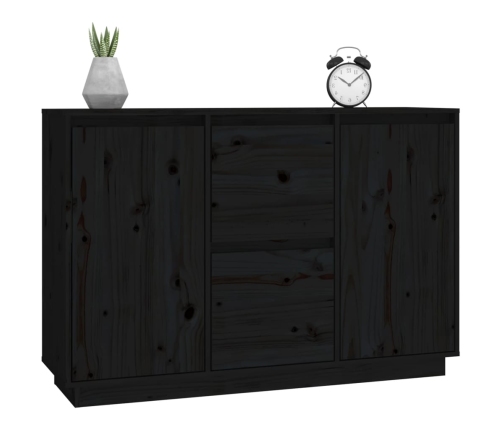 Aparador de madera maciza de pino negro 111x34x75 cm