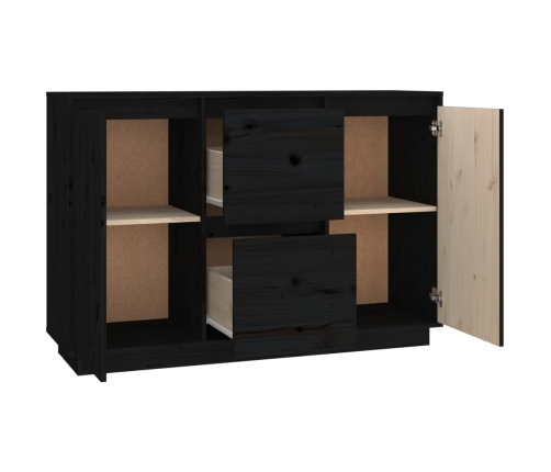 Aparador de madera maciza de pino negro 111x34x75 cm