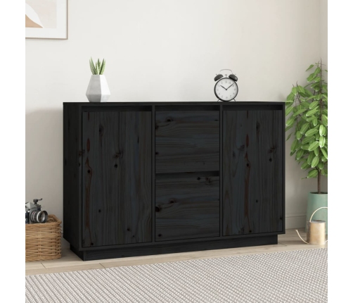 Aparador de madera maciza de pino negro 111x34x75 cm