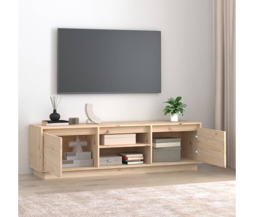 Mueble de TV de madera maciza de pino 140x35x40 cm