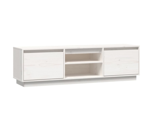 Mueble de TV madera maciza de pino blanco 140x35x40 cm