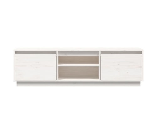 Mueble de TV madera maciza de pino blanco 140x35x40 cm