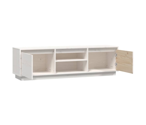 Mueble de TV madera maciza de pino blanco 140x35x40 cm