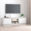 Mueble de TV madera maciza de pino blanco 140x35x40 cm