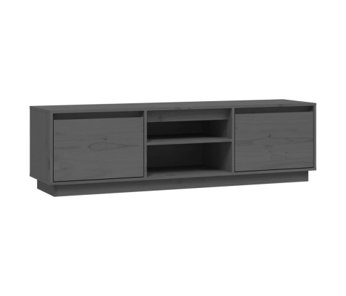 Mueble de TV de madera maciza de pino gris 140x35x40 cm