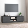 Mueble de TV de madera maciza de pino gris 140x35x40 cm