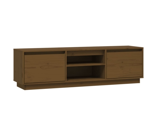 Mueble de TV madera maciza de pino marrón miel 140x35x40 cm