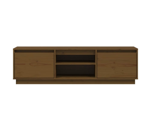 Mueble de TV madera maciza de pino marrón miel 140x35x40 cm