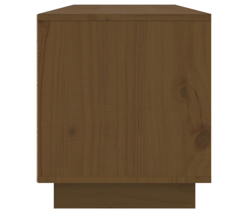 Mueble de TV madera maciza de pino marrón miel 140x35x40 cm