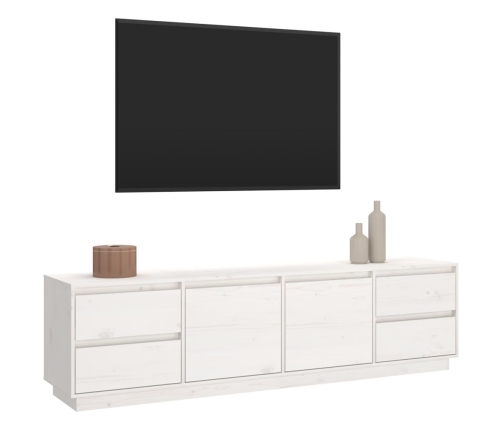 Mueble de TV madera maciza de pino blanco 176x37x47,5 cm