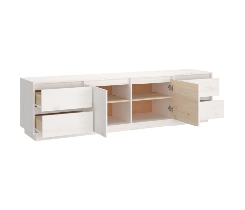 Mueble de TV madera maciza de pino blanco 176x37x47,5 cm